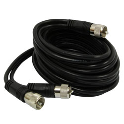 12\' CB Antenna Co-Phase Coax Cable with (3) PL-259 Connectors Bl