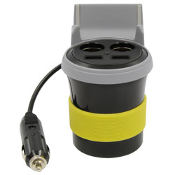 12-Volt 2+2 Power Outlet with Phone Holder 305POWERCUP