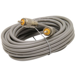 18' RG8X Cable with PL259 Connectors  Grey 302-10267