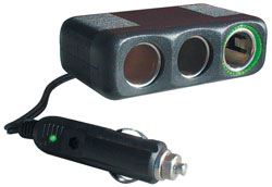 12V 3 Outlet Fused Cigarette Lighter Adapter SPTSP-312