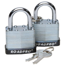 40mm Laminated Steel Padlock with Bumper Guard 1 Shackle 2-Pack