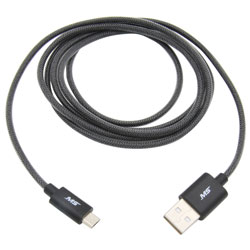 5 Foot Micro to USB Charge & Sync Fishnet Cable  Black MBS06110