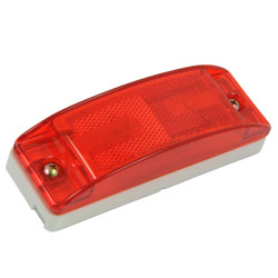 6x2 Light with 2-Prong Grote(R) Connector Red Lens/ White Base R