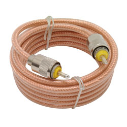 9' CB Antenna Mini-8 Coax Cable with PL-259 Connectors Clear TS-