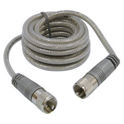 9\' CB Antenna Mini-8 Coax Cable w/PL-259 Connectors Silver TSPS-