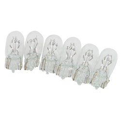 #194 Heavy-Duty Automotive Replacement Bulbs Clear 6-Pack RP-194