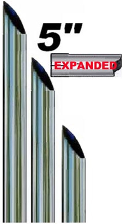 5 Inches Chrome Stacks Miter Cut-Expanded 18in 60502