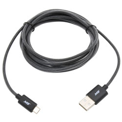 9 Foot Micro to USB Charge & Sync Fishnet Cable  Black MBS06111