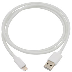3 Ft Lightning to USB Charge & Sync Foam Cable  White MBS06242