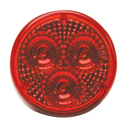 2 Round LED Diamond Lens Sealed Light w/2-Pin Connection Red RP1