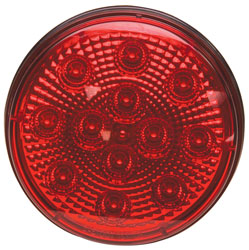 4 LED Diamond Lens Sealed Light with 3-Prong Connector Red Lens/