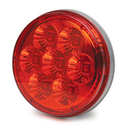 4 LED Round Sealed Light with 3-Prong Connector Red Bulk RP4064R