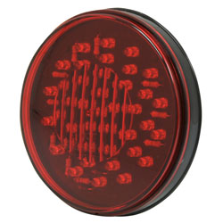 4 LED Sealed Light w/Female 3-Prong Connector Red Lens/ Black Ho