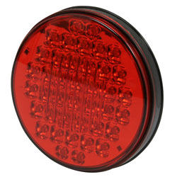 4 LED Sealed Light w/Chrome Reflector & Black Base Red RP-5575R