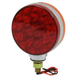 4 Double Face LED Stop/Turn Light Assembly w/Chrome Assembly Red