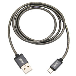 3 Micro to USB Charge & Sync Metal Cable  Graphite MBS06175