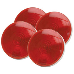 4 Round Sealed Light with 3-Prong Connector Red 4-Pack RP-4064R4