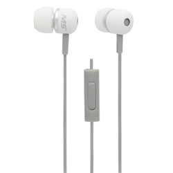 Stereo Metal Earbuds with In-Line Mic  Gray/White MBS10124