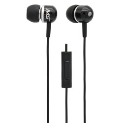 Stereo Metal Earbuds with In-Line Mic  Silver/Black MBS10121