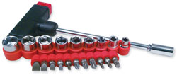 T-Bar Driver Set with 9 Sockets & 11 Bits 21-Piece RP-34120