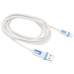 6 Ft Lightning to USB Charge & Sync Cable  White/Blue MBS06207