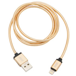 3 Lightning (R) to USB Charge & Sync Metal Cable  Gold(R) to USB