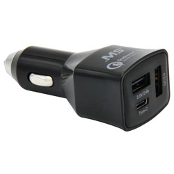 12V/DC Triple Quick Charge(TM) 3.0 USB/ USB-C/ USB Charger MBS01
